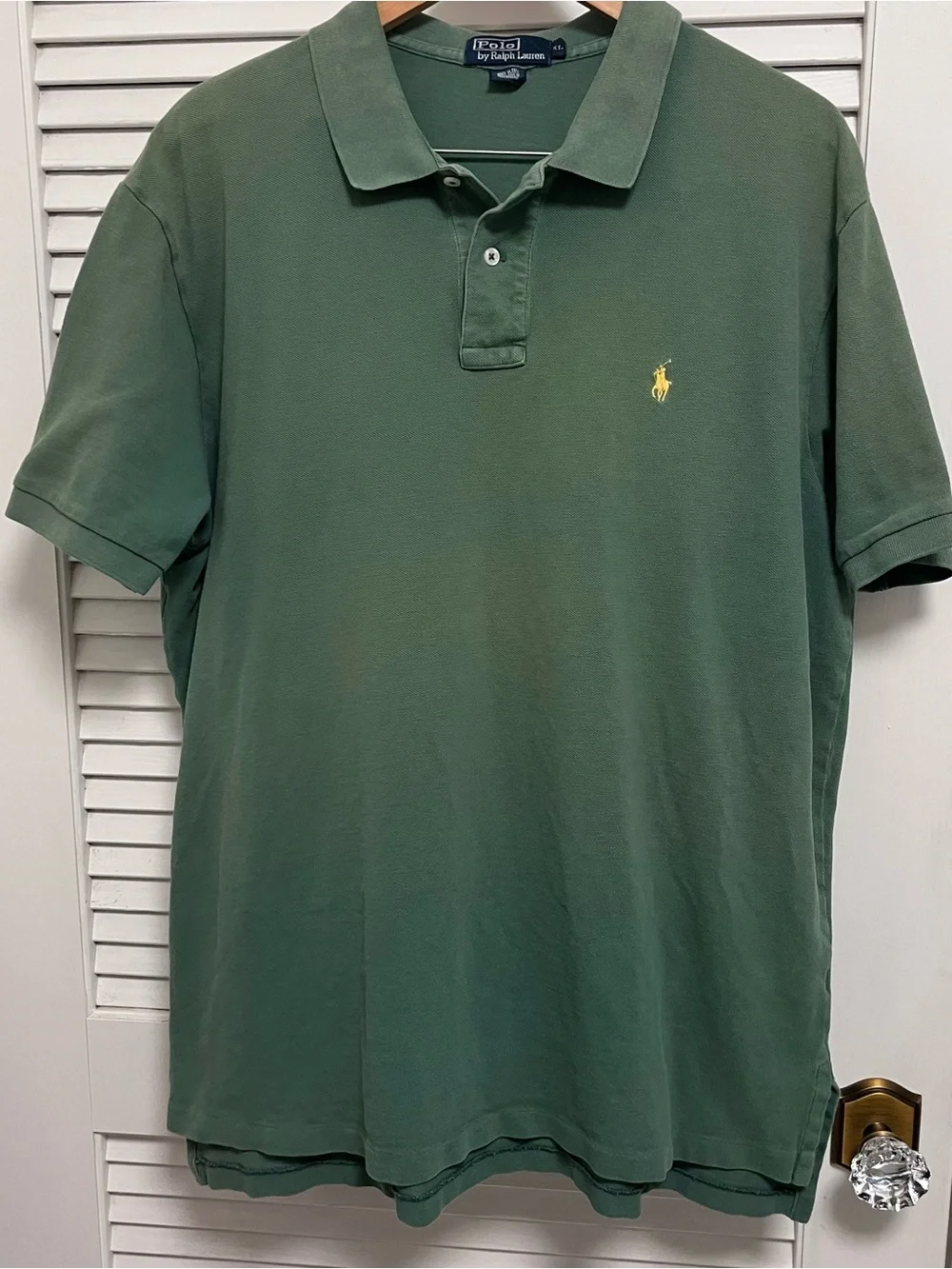 Ralph Lauren Men’s Olive Green Polo with Yellow Pony